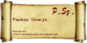 Paskes Szonja névjegykártya